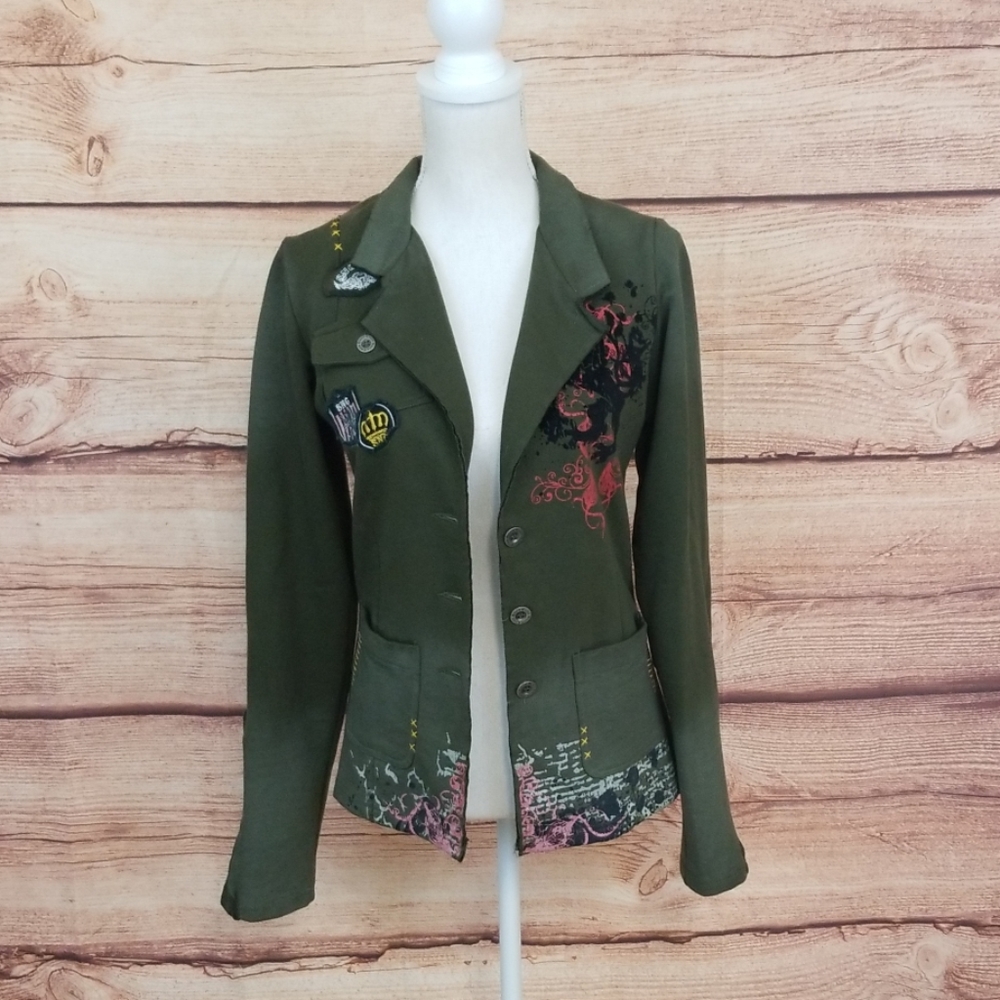 Green Art-detailed Jacket